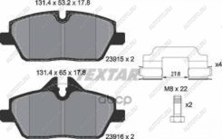 4 549 р. Колодки тормозные передние (4шт.) TEXTAR BMW 1 серия E82 купе 1-ый рестайлинг (2007-2011)  с доставкой в г. Таганрог