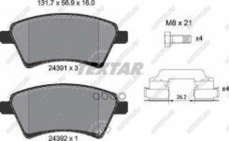 3 599 р. Колодки тормозные передние (4шт.) TEXTAR Suzuki SX4 YA21S,YB21S дорестайлинг, хэтчбэк (2006-2011)  с доставкой в г. Таганрог