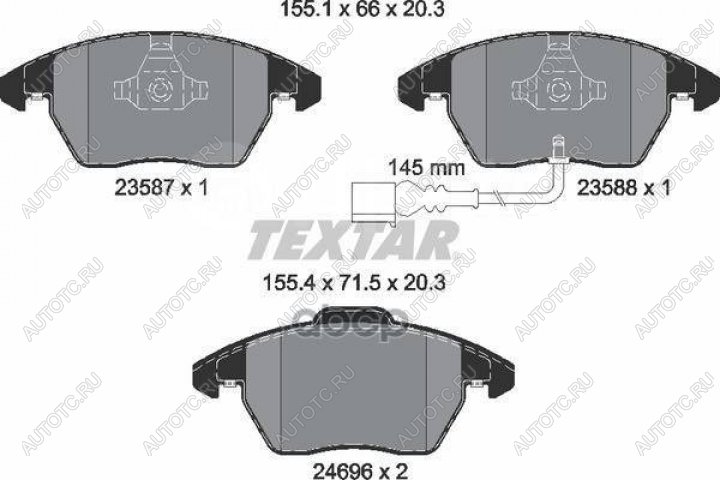 5 199 р. Колодки тормозные передние (4шт.) TEXTAR Audi A1 8X1 хэтчбэк 3 дв. дорестайлинг (2010-2014)  с доставкой в г. Таганрог