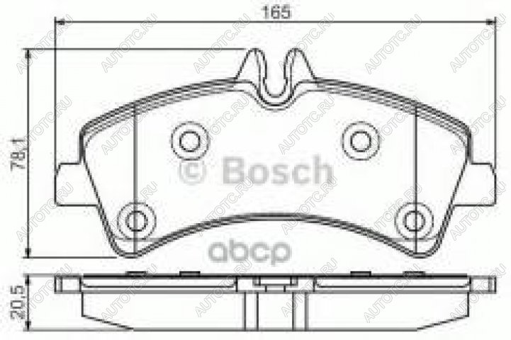 3 099 р. Колодки тормозные задние (4шт.) BOSCH  Mercedes-Benz Sprinter ( W901,  W905,  W906) (1995-2018), Volkswagen Crafter  1 (2006-2017)  с доставкой в г. Таганрог