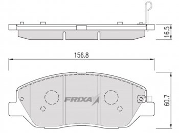 1 499 р. Колодки тормозные передние (4шт.) HANKOOK FRIXA Hyundai Genesis BH седан дорестайлинг (2008-2012)  с доставкой в г. Таганрог. Увеличить фотографию 1