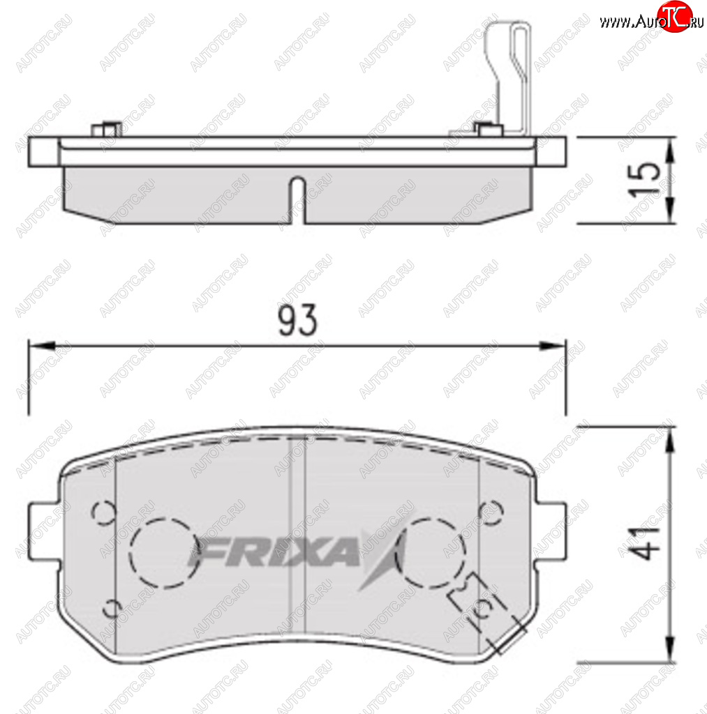 879 р. Колодки тормозные задние (4шт.) HANKOOK FRIXA KIA Rio 3 QB дорестайлингхэтчбек5дв. (2011-2015)  с доставкой в г. Таганрог