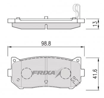 839 р. Колодки тормозные задние (4шт.) HANKOOK FRIX  KIA Clarus ( K9A,  GC) - Spectra  с доставкой в г. Таганрог. Увеличить фотографию 1