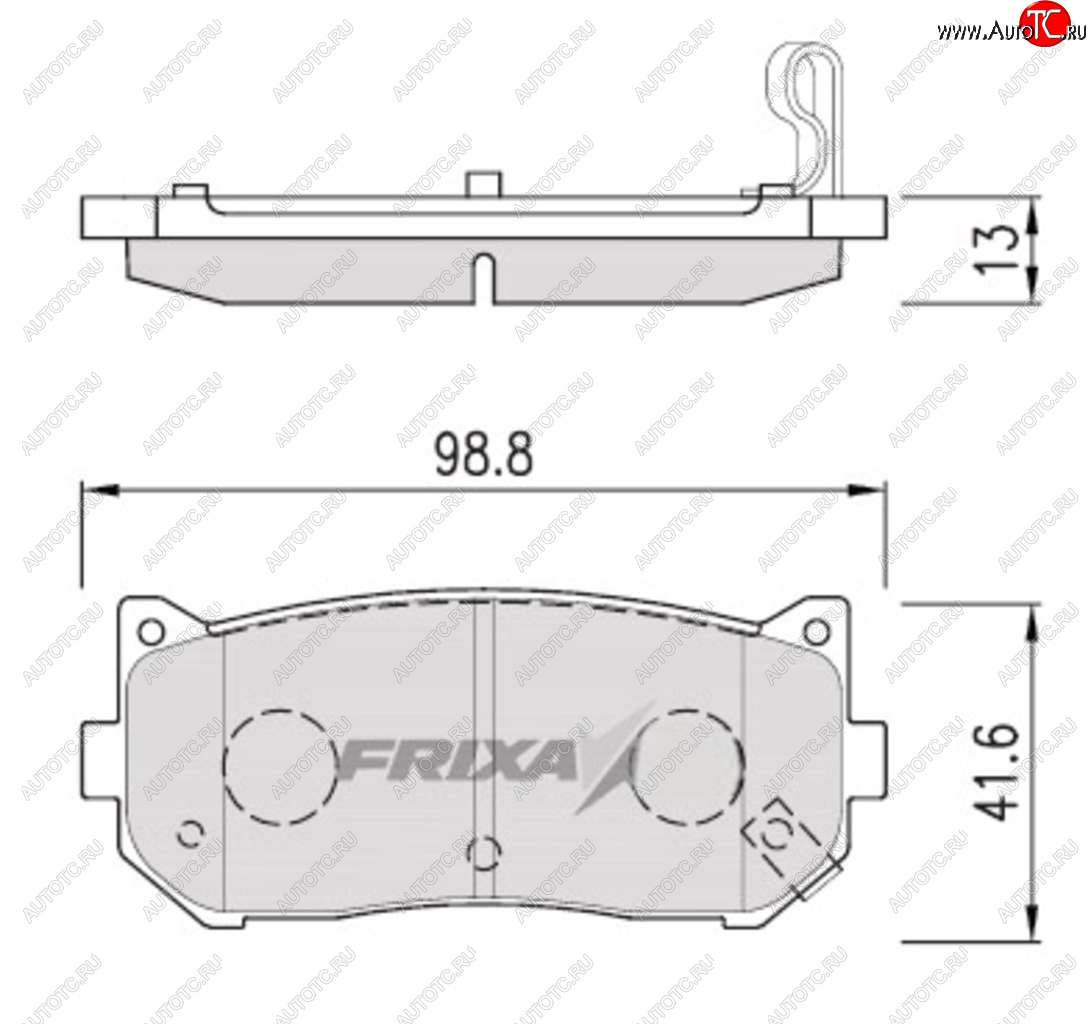 839 р. Колодки тормозные задние (4шт.) HANKOOK FRIX  KIA Clarus ( K9A,  GC) - Spectra  с доставкой в г. Таганрог