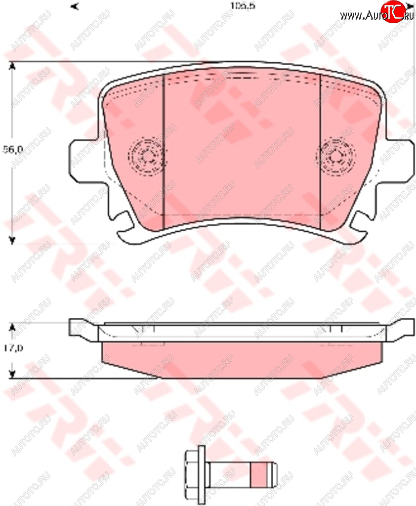 3 299 р. Колодки тормозные передние (4шт.) TRW Audi A6 C7 дорестайлинг, седан (2010-2014)  с доставкой в г. Таганрог