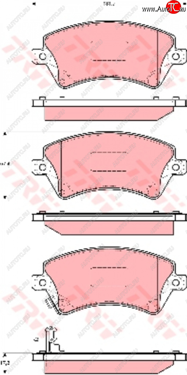 3 599 р. Колодки тормозные передние (4шт.) TRW Toyota Corolla E120 универсал дорестайлинг (2000-2004)  с доставкой в г. Таганрог