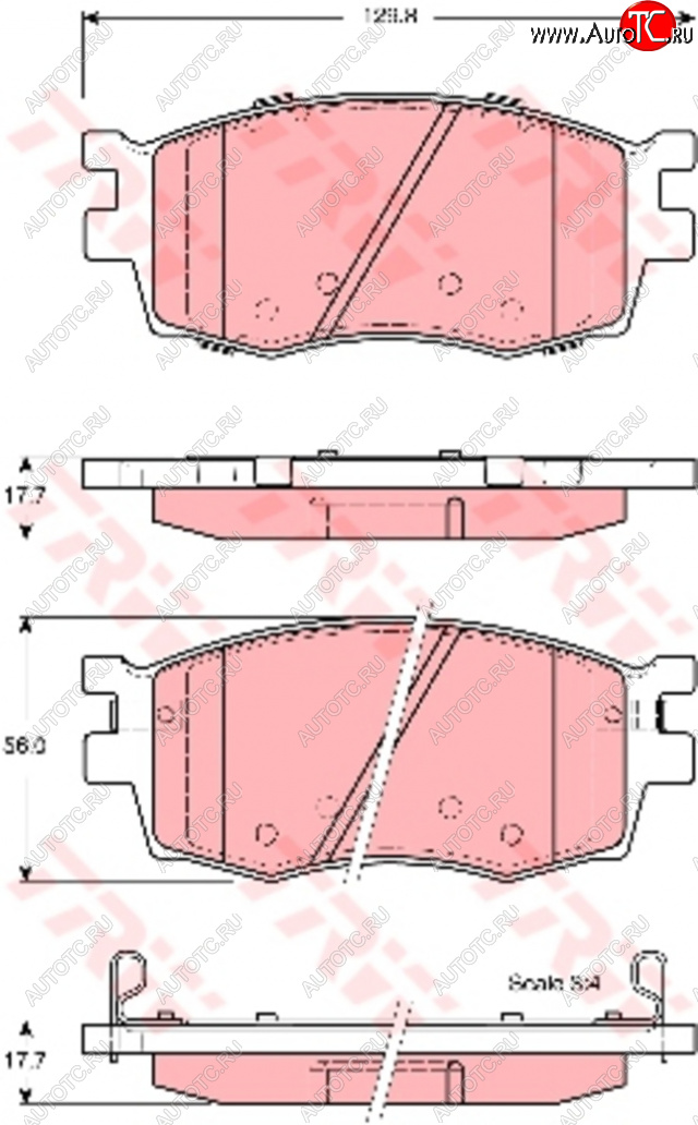 3 989 р. Колодки тормозные передние (4шт.) TRW KIA Rio 2 JB дорестайлинг седан (2005-2009)  с доставкой в г. Таганрог