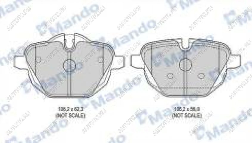 1 559 р. Колодки тормозные задние (4шт.) MANDO BMW 5 серия F11 дорестайлинг, универсал (2009-2013)  с доставкой в г. Таганрог