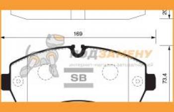 2 389 р. Колодки тормозные передние (4шт.) SANGSIN  Mercedes-Benz Sprinter ( W901,  W905,  W906) (1995-2018), Volkswagen LT 2D (1996-2006)  с доставкой в г. Таганрог. Увеличить фотографию 1