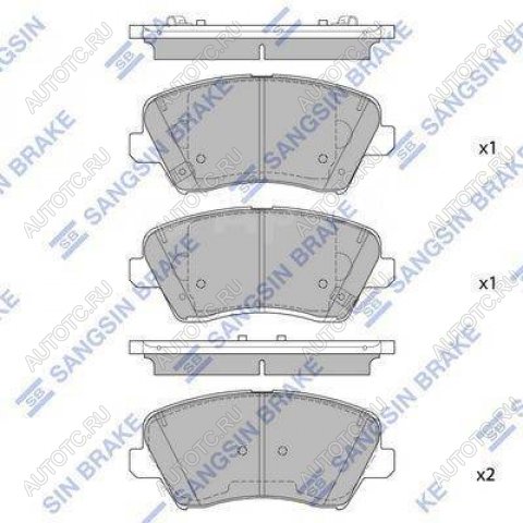 2 199 р. Колодки тормозные передние R15 (4шт.) SANGSIN Hyundai Elantra AD дорестайлинг (2016-2019)  с доставкой в г. Таганрог