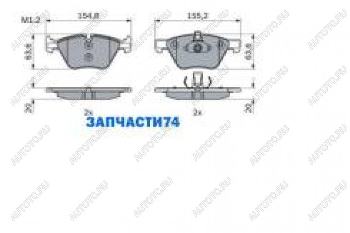 1 999 р. Колодки тормозные передние (4шт.) BOSCH BMW 5 серия E60 седан дорестайлинг (2003-2007)  с доставкой в г. Таганрог