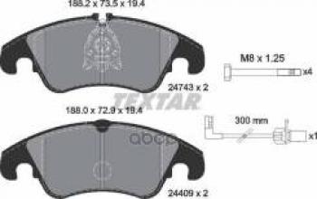 6 449 р. Колодки тормозные передние (4шт.) TEXTAR Audi A4 B8 дорестайлинг, седан (2007-2011)  с доставкой в г. Таганрог. Увеличить фотографию 1