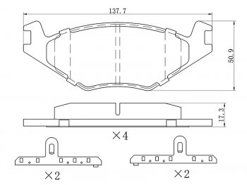 1 099 р. Колодки тормозные перед FL-FR SAT  Volkswagen Jetta  А2 - Polo  Mk3  с доставкой в г. Таганрог. Увеличить фотографию 1