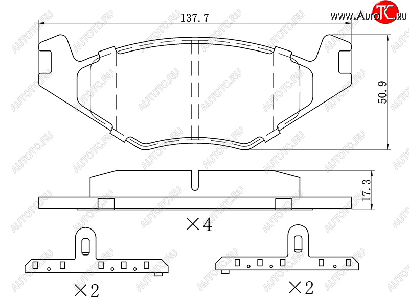 1 099 р. Колодки тормозные перед FL-FR SAT  Volkswagen Jetta  А2 - Polo  Mk3  с доставкой в г. Таганрог