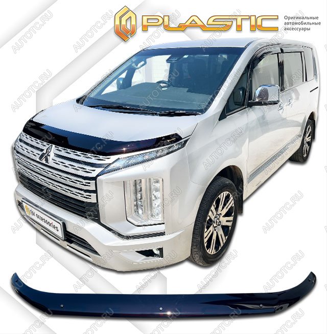 2 059 р. Дефлектор капота CA-Plastic  Mitsubishi Delica D:5  1 (2018-2025) рестайлинг (Classic черный)  с доставкой в г. Таганрог