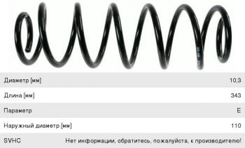 4 099 р. Пружина задней подвески SACHS  Honda Civic ( FD,  FK,FN) (2005-2008) седан дорестайлинг, хэтчбэк 5 дв. дорестайлинг  с доставкой в г. Таганрог. Увеличить фотографию 1