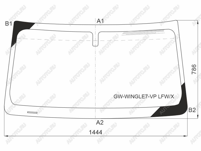 11 399 р. Стекло лобовое (Антенна PICK UP) XYG  Great Wall Wingle 7 (2018-2023) пикап  с доставкой в г. Таганрог