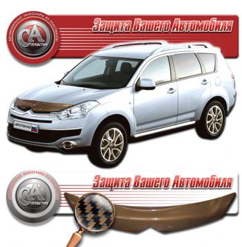 2 199 р. Дефлектор капота CA-Plastiс  CITROEN C-crosser (2007-2012) (серия Шелкография карбон медь)  с доставкой в г. Таганрог. Увеличить фотографию 1