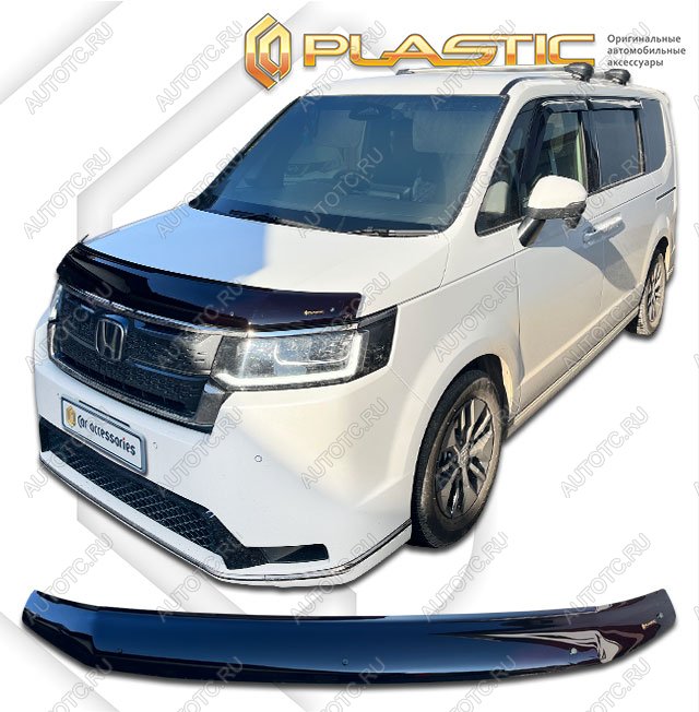 2 059 р.  Дефлектор капота (рынок Японии) CA-Plastic  Honda StepWagon  RP6,RP7, RP8 (2022-2025) минивэн дорестайлинг (серия Classic черный)  с доставкой в г. Таганрог