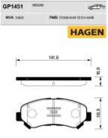 Колодки тормозные передние (4шт.) SANGSIN Nissan (Нисан) Maxima (Максима)  A35 (2008-2011) A35 дорестайлинг