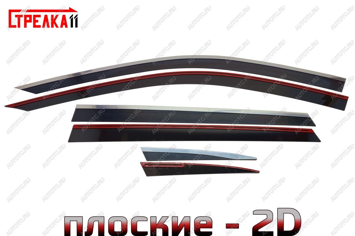 7 399 р. Дефлекторы окон 2D с хром накладками Стрелка11  Geely Monjaro (2022-2024) (черные)  с доставкой в г. Таганрог