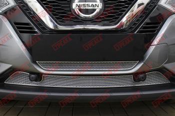 4 699 р. Защита радиатора (низ 2 части) Стрелка11 Стандарт  Nissan Qashqai  2 (2017-2022) J11 рестайлинг (черная)  с доставкой в г. Таганрог. Увеличить фотографию 2