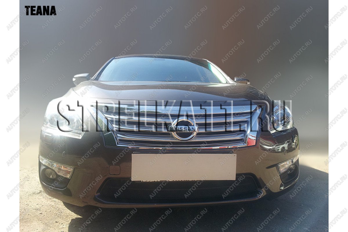 3 099 р. Защита радиатора Стрелка11 Стандарт  Nissan Teana  3 L33 (2014-2020) дорестайлинг (черная)  с доставкой в г. Таганрог