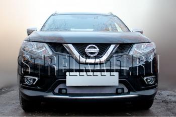 3 499 р. Защита радиатора (с парктроником низ) Стрелка11 Стандарт  Nissan X-trail  3 T32 (2013-2018) дорестайлинг (хром)  с доставкой в г. Таганрог. Увеличить фотографию 2