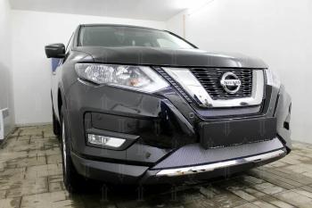 3 499 р. Защита радиатора (низ) Стрелка11 Стандарт  Nissan X-trail  3 T32 (2017-2022) рестайлинг (хром)  с доставкой в г. Таганрог. Увеличить фотографию 2