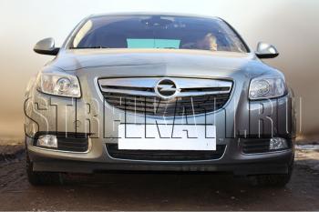 3 689 р. Защита радиатора Стрелка11 Стандарт  Opel Insignia ( A,  А) (2008-2013) дорестайлинг седан, дорестайлинг универсал, дорестайлинг, хэтчбэк (черная)  с доставкой в г. Таганрог. Увеличить фотографию 2