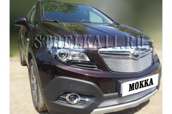 3 299 р. Защита радиатора (низ) Стрелка11 Стандарт  Opel Mokka (2012-2016)  дорестайлинг (хром)  с доставкой в г. Таганрог. Увеличить фотографию 2