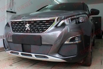 5 299 р. Защита радиатора (низ, середина 5 частей) Стрелка11 Стандарт Peugeot 3008 2 (2016-2024) (черные)  с доставкой в г. Таганрог. Увеличить фотографию 3