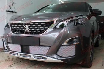 3 299 р. Защита радиатора (боковые) Стрелка11 Стандарт  Peugeot 3008  2 (2016-2024) (хром)  с доставкой в г. Таганрог. Увеличить фотографию 3