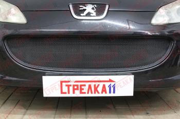 Защита радиатора (низ) Стрелка11 Стандарт Peugeot (Пежо) 407 ( седан,  универсал) (2004-2011) седан, универсал