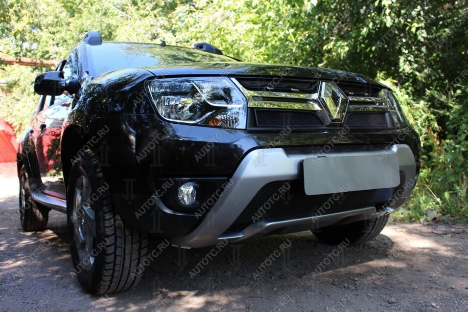 3 779 р. Защита радиатора (низ) Стрелка11 Стандарт  Renault Duster  HS (2015-2021) рестайлинг (черная)  с доставкой в г. Таганрог