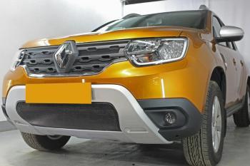 3 599 р. Защита радиатора (верх, 4 части) Стрелка11 Стандарт Renault Duster HM (2020-2024) (черная)  с доставкой в г. Таганрог. Увеличить фотографию 2