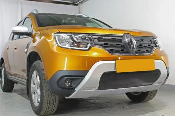 3 599 р. Защита радиатора (верх, 4 части) Стрелка11 Стандарт Renault Duster HM (2020-2024) (черная)  с доставкой в г. Таганрог. Увеличить фотографию 4