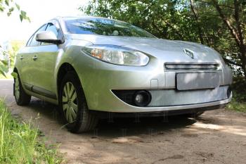 2 559 р. Защита радиатора (верх) Стрелка11 Стандарт    Renault Fluence (2010-2012) дорестайлинг (хром)  с доставкой в г. Таганрог. Увеличить фотографию 2