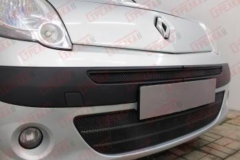 2 669 р. Защита радиатора (верх) Стрелка11 Стандарт Renault Kangoo KW0 дорестайлинг (2008-2013) (черная)  с доставкой в г. Таганрог. Увеличить фотографию 1