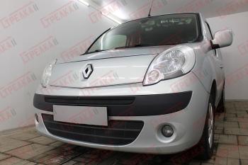 2 669 р. Защита радиатора (верх) Стрелка11 Стандарт Renault Kangoo KW0 дорестайлинг (2008-2013) (черная)  с доставкой в г. Таганрог. Увеличить фотографию 3