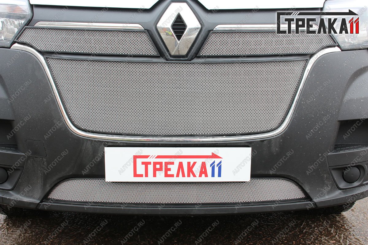 9 799 р. Защита радиатора (4 части) Стандарт  Renault Master  FV,JV (2019-2024) фургон 2-ой рестайлинг (хром)  с доставкой в г. Таганрог