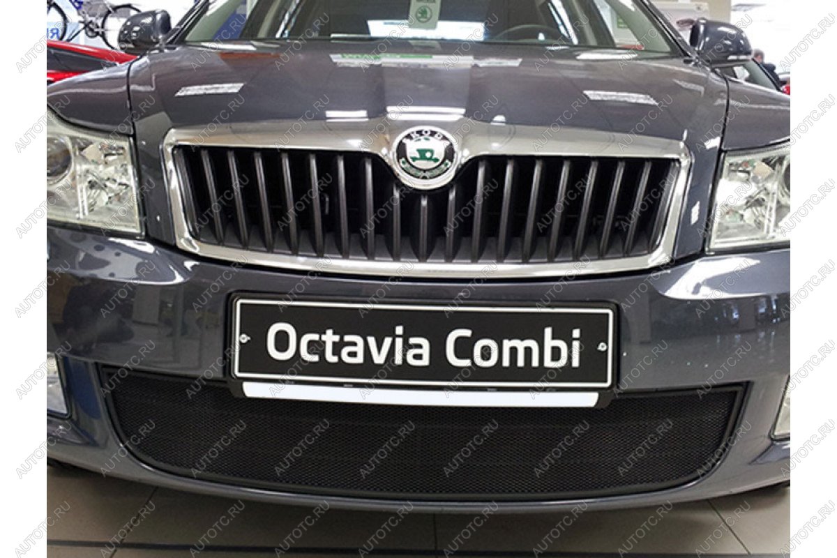 2 899 р. Защита радиатора Стрелка11 Стандарт  Skoda Octavia  A5 (2008-2013) лифтбэк рестайлинг, рестайлинг универсал (черная)  с доставкой в г. Таганрог