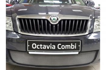 3 079 р. Защита радиатора Стрелка11 Стандарт  Skoda Octavia  A5 (2008-2013) лифтбэк рестайлинг, рестайлинг универсал (хром)  с доставкой в г. Таганрог. Увеличить фотографию 1