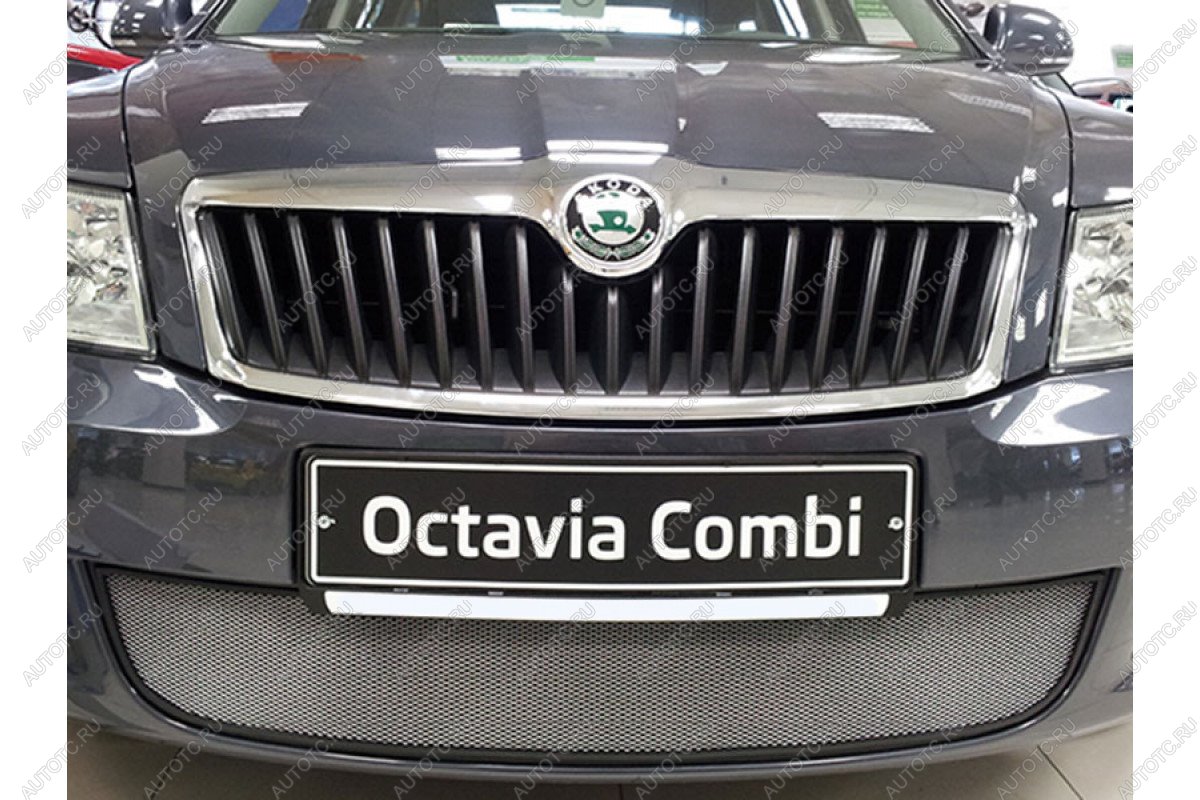 3 699 р. Защита радиатора Стрелка11 Стандарт  Skoda Octavia  A5 (2008-2013) лифтбэк рестайлинг, рестайлинг универсал (хром)  с доставкой в г. Таганрог