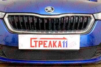 Защита радиатора (низ с парктроником) Стрелка11 Стандарт Skoda (Шкода) Rapid (Рапид)  MK2 (2019-2024) MK2