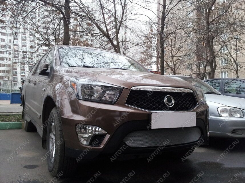 3 899 р. Защита радиатора Стрелка11 Стандарт  SSANGYONG Actyon Sport (2012-2025) (хром)  с доставкой в г. Таганрог