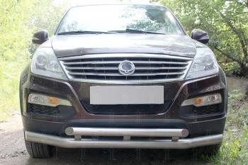 3 779 р. Защита радиатора Стрелка11 Стандарт  SSANGYONG Rexton  Y250 (2006-2012) (черная)  с доставкой в г. Таганрог. Увеличить фотографию 1