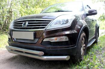 3 779 р. Защита радиатора Стрелка11 Стандарт  SSANGYONG Rexton  Y250 (2006-2012) (черная)  с доставкой в г. Таганрог. Увеличить фотографию 2