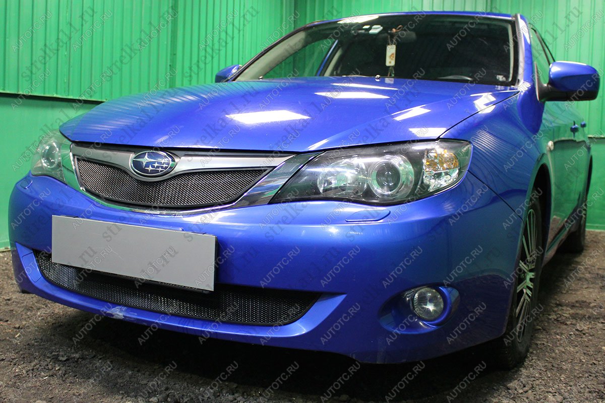 2 799 р. Защита радиатора (верх) (V1.5) Стрелка11 Стандарт Subaru Impreza GE седан (2007-2012) (черная)  с доставкой в г. Таганрог