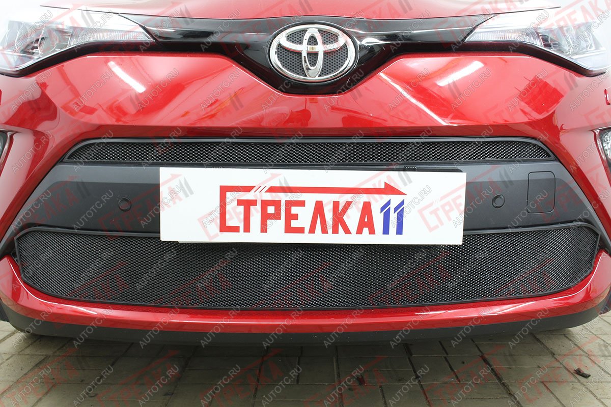 3 179 р. Защита радиатора (низ) Стрелка11 Стандарт Toyota C-HR NGX10, ZGX10 рестайлинг (2019-2024) (черная)  с доставкой в г. Таганрог